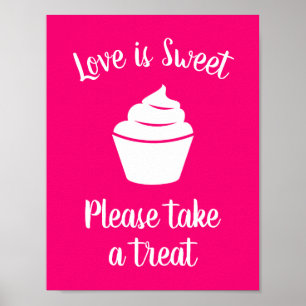 Liebe ist süß, bitte nimm ein Geschenk Hochzeitssc Poster