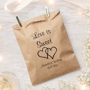 Liebe ist süß doppelte Herz Kraft Hochzeit Party Geschenktütchen