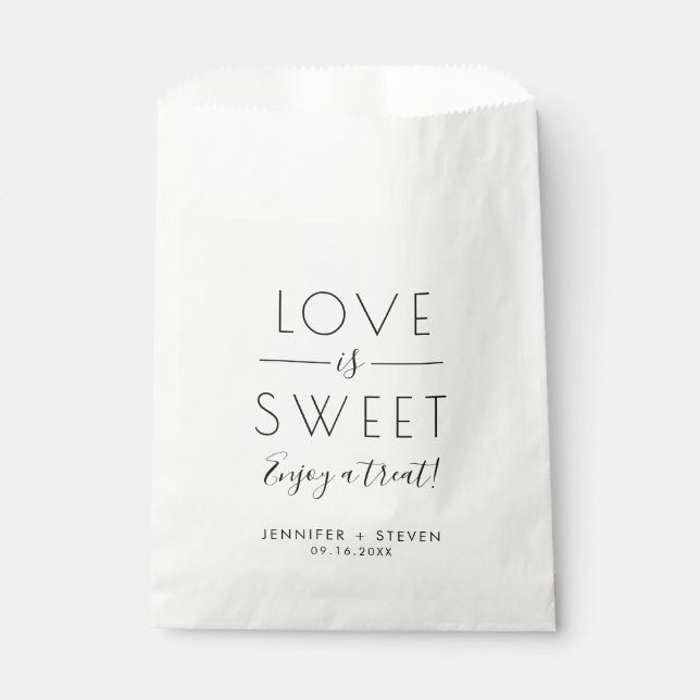 Liebe ist süß, einfach moderne Schwarz-Weiß-Lecker Geschenktütchen (Vorderseite)