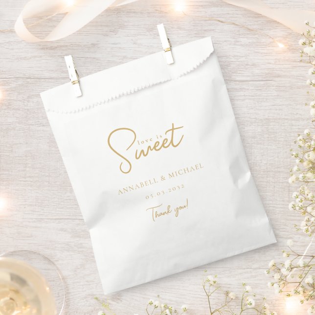 Liebe ist süß! Elegant, einfach, Hochzeit Geschenktütchen (Ausgeschnitten)