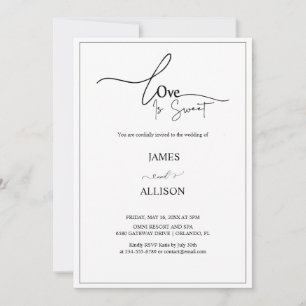 Liebe ist süß Elegant Minimalistisch Einfache Hoch Einladung