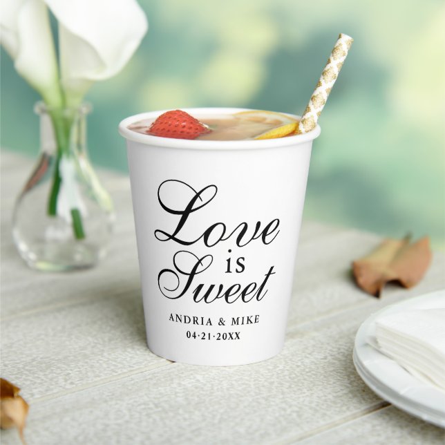 Liebe ist süß-elegante, kundenspezifische Hochzeit Pappbecher (In Situ)