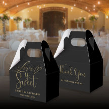 Liebe ist süß-elegante Schwarz-Gold-Hochzeit