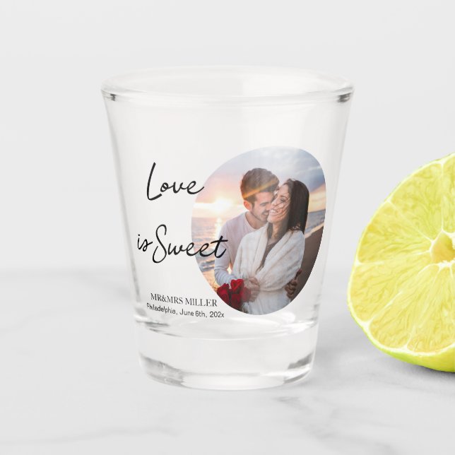 Liebe ist süß Foto Gefältglas Schnapsglas (Vorderseite)