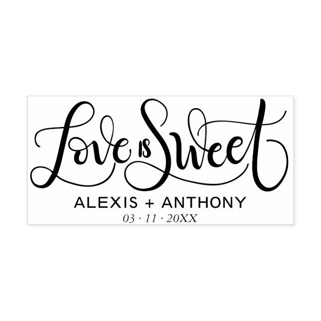 Liebe ist süß - Gastgeschenk Hochzeit Briefmarke p Gummistempel (Prägung)