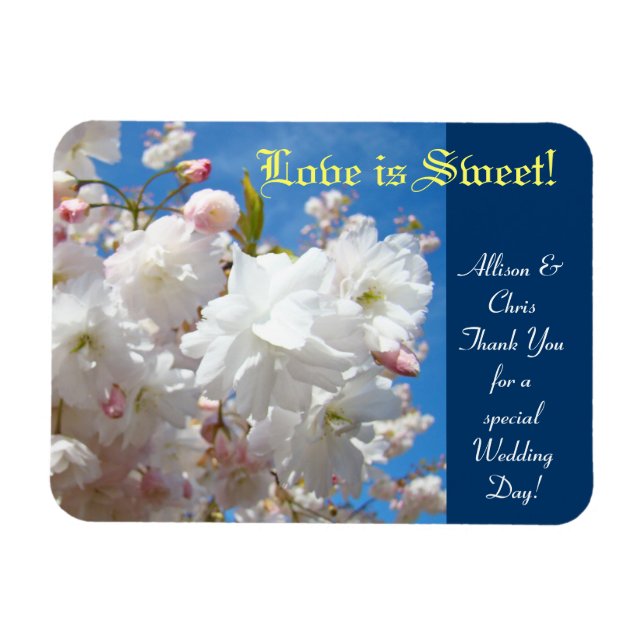 Liebe ist süß! Gastgeschenke Hochzeiten Vielen Dan Magnet (Horizontal)