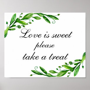 Liebe ist süß, genieße einen Leckerbissen Druck. H Poster