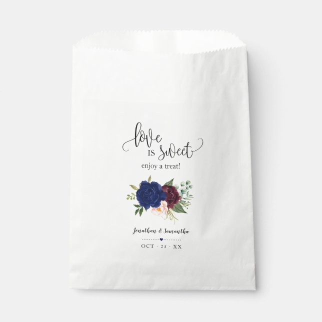 Liebe ist süß genießen Sie eine Leckerei Marine Bl Geschenktütchen (Vorderseite)
