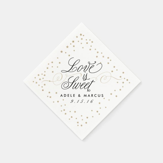 "Liebe ist süß" Goldstars Hochzeiten von Napkins Serviette (Ecke)