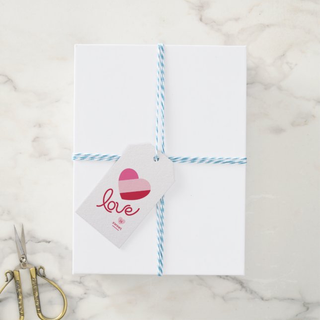 Liebe ist süß, Herz, Hochzeit, Dusche, Valentine Geschenkanhänger (Mit Garn)