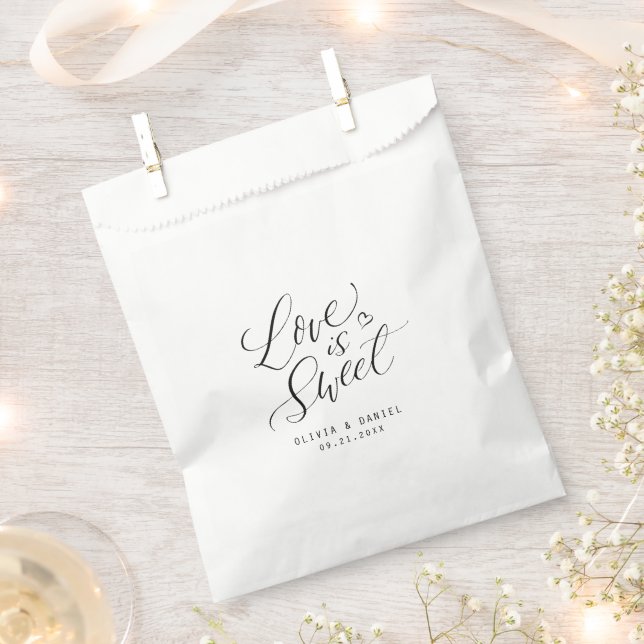 "Liebe ist süß" Hochzeit der modernen Kalligrafie Geschenktütchen (Ausgeschnitten)