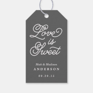 Liebe ist süß in Schiefer HochzeitstiftTags Geschenkanhänger