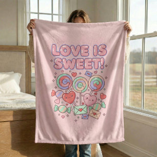 Liebe ist süß Kawaii Hübsche Kuschelige Fleece-Dec Fleecedecke