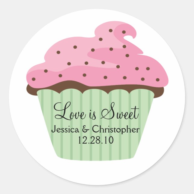 Liebe ist süß - Kuchen Runder Aufkleber (Vorderseite)