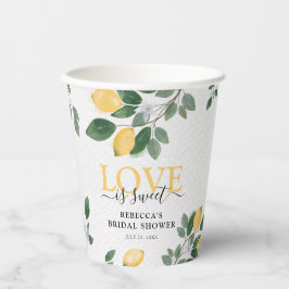 "Liebe ist süß" Lemon & Greenery Brautparty Pappbecher