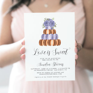 Liebe ist süß (Macaron-Turm) Brautparty Einladung