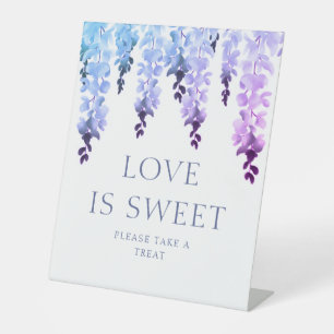Liebe ist süß machen eine Leckerei Blumenschrift H Sockelschild