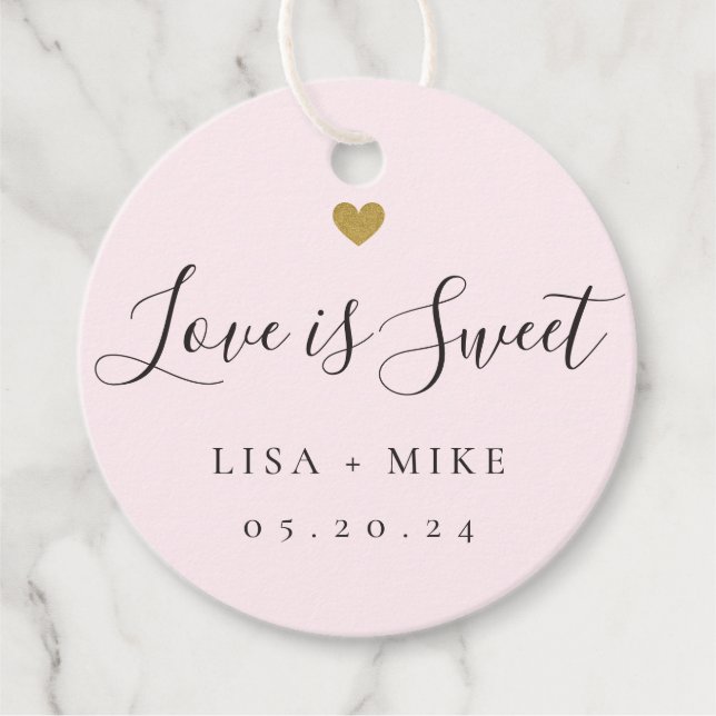Liebe ist süß, maßgeschneidert, Candy Pink Geschenkanhänger (Vorderseite)