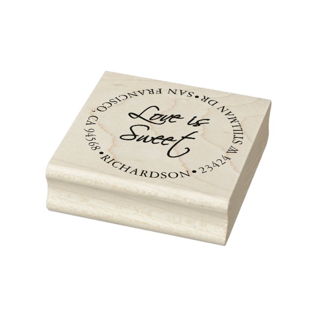 Liebe ist süß mit Adresse Gummistempel (Stempel)