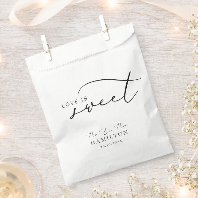 Liebe ist süß Moderne Minimale Kalligrafie Hochzei Geschenktütchen (Ausgeschnitten)