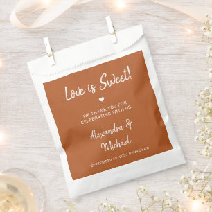 Liebe ist süß-moderne Terrakotta Hochzeit Geschenktütchen