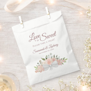 Liebe ist süß nehmen Leckerei Rosa Blumenzehen Geschenktütchen