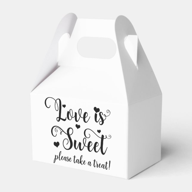 Liebe ist süß Nehmen Sie eine Leckerei Custom Wedd Geschenkschachtel (Vorderseite)