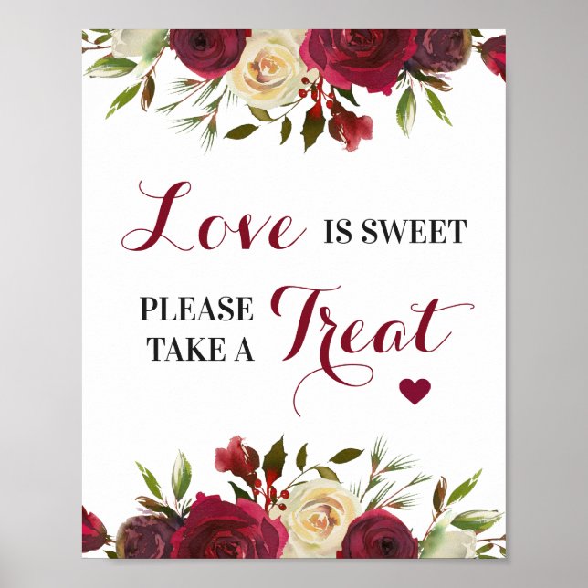 Liebe ist süß Nehmen Sie eine Leckerei Hochzeit Br Poster (Vorne)