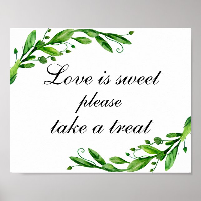 Liebe ist süß, nehmen Sie eine Leckerei. Hochzeits Poster (Vorne)