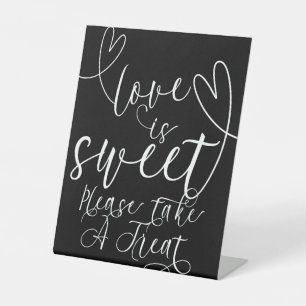 Liebe ist süß, nimm einen Leckerbissen, Hochzeitss Sockelschild