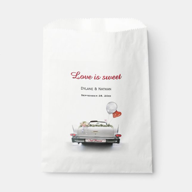 Liebe ist süß - nur ein verheiratetes Auto Geschenktütchen (Vorderseite)