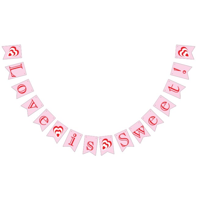 Liebe ist süß! Pink Bridal Polterabend Wimpelkette (Alle)