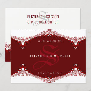 Liebe ist Süß-Rot-Weiß-Schnürsenkel-Hochzeit Einladung