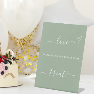 Liebe ist süß Salbei Grün Hochzeit Leckerei Zeiche Sockelschild