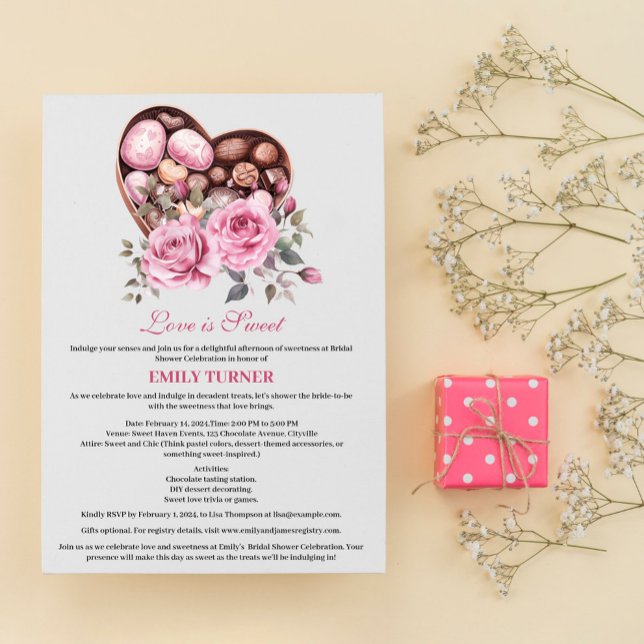 Liebe ist süß Valentine Thema Brautparty Einladung (Von Creator hochgeladen)