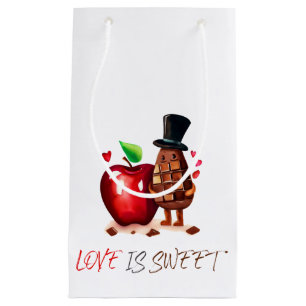 Liebe ist süße Apfel Schokolade Paar Kleine Geschenktüte