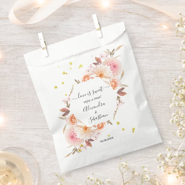 Liebe ist süße blumenreiche Hochzeit Süße Leckerei Geschenktütchen (Ausgeschnitten)