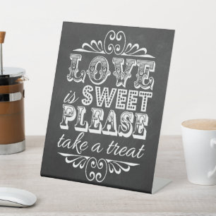 Liebe ist süße Chalkboard Hochzeit Leckerei Sockelschild