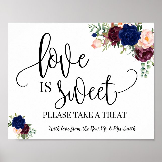 Liebe ist süße Dessert Tisch Hochzeitsnacht Bordea Poster (Vorne)