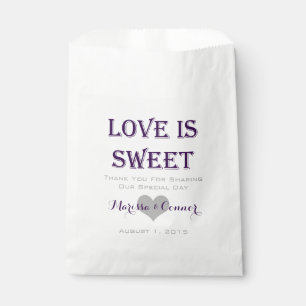 Liebe ist süße, dunkle Lila Hochzeitstaschen Geschenktütchen