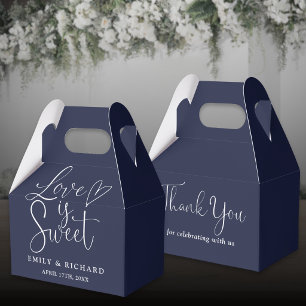 Liebe ist süße, elegante Hochzeit der Navy Geschenkschachtel
