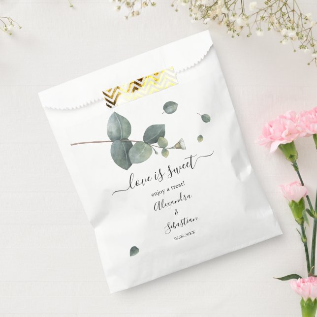 Liebe ist süße Eukalyptus Wedding Sweet Leckerei Geschenktütchen (Versiegelt)