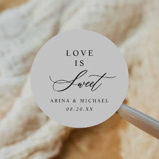 Liebe ist süße Gastgeschenk Hochzeit Runder Aufkleber