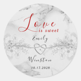 Liebe ist süße Gastgeschenk Hochzeit Runder Aufkleber