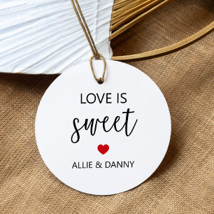 Liebe ist süße Geschenkanhänger, rote Hochzeit ode Geschenkanhänger