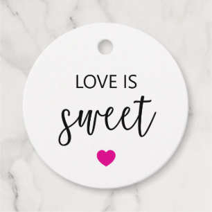 Liebe ist süße Geschenketiketten, Fuchsia Wedding Geschenkanhänger