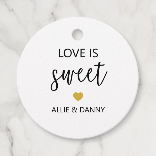 Liebe ist süße Geschenketiketten, Hochzeit oder Du Geschenkanhänger (Vorderseite)
