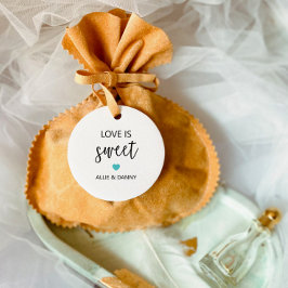 Liebe ist süße Geschenketiketten, türkisfarbene Ho Geschenkanhänger