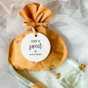 Liebe ist süße Geschenketiketten, türkisfarbene Ho Geschenkanhänger