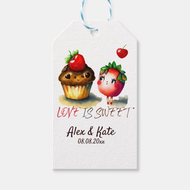 Liebe ist süße Geschenkmarke Geschenkanhänger (Vorderseite)